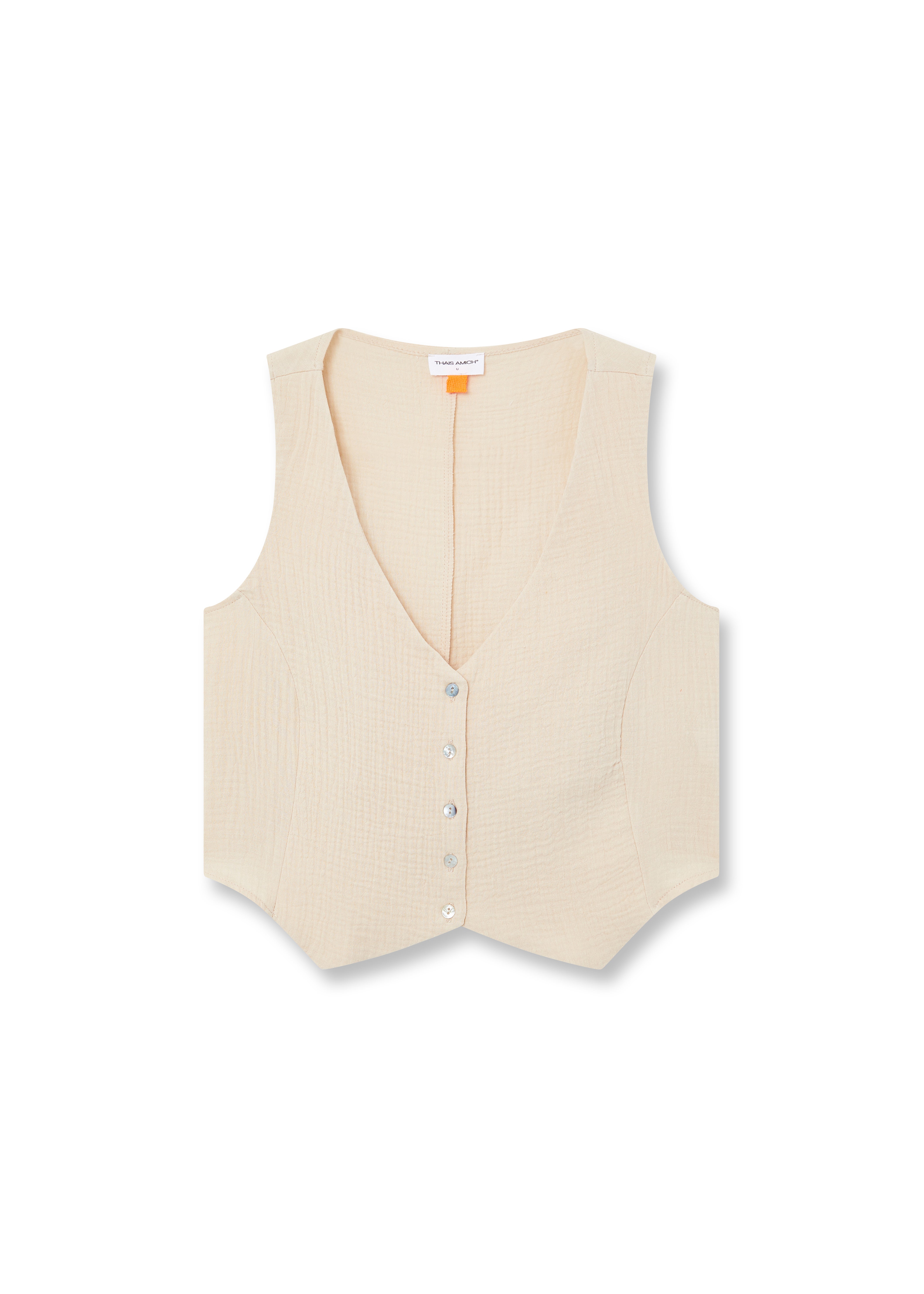 POEME - CHALECO BEIGE ALGODÓN