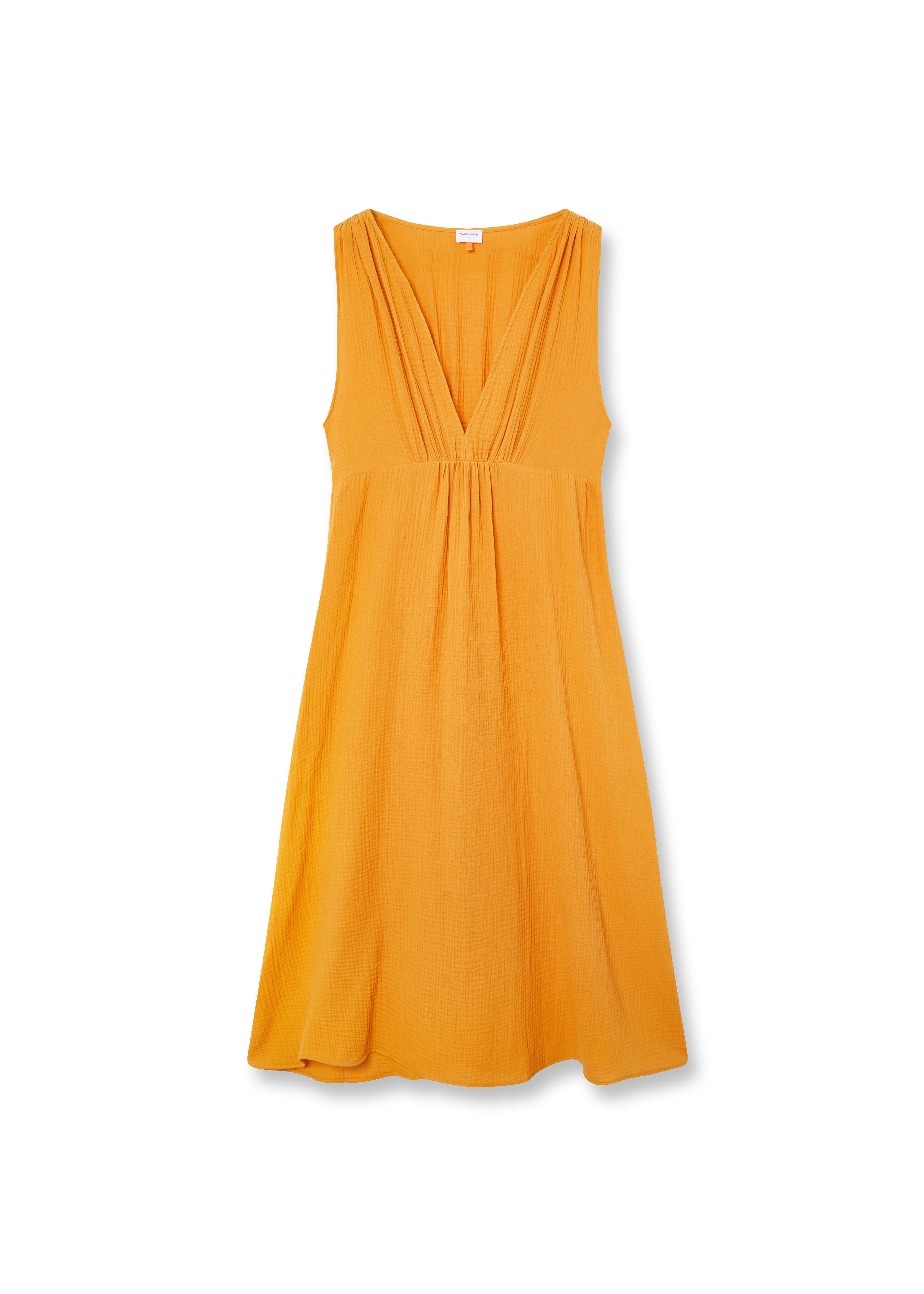 MÁXIMO - VESTIDO MOSTAZA ALGODÓN