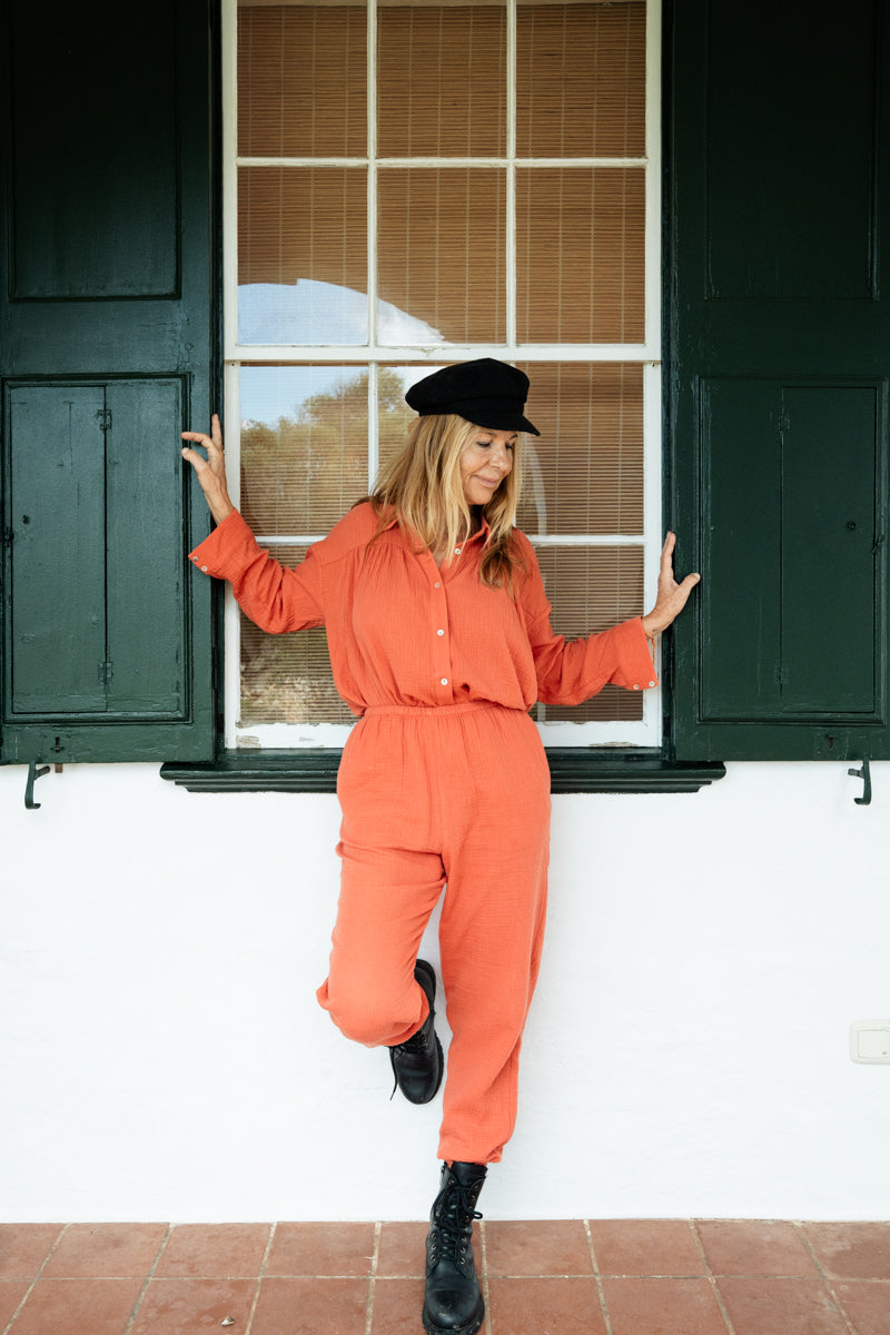 KIRAN - PANTALÓN CORAL ALGODÓN