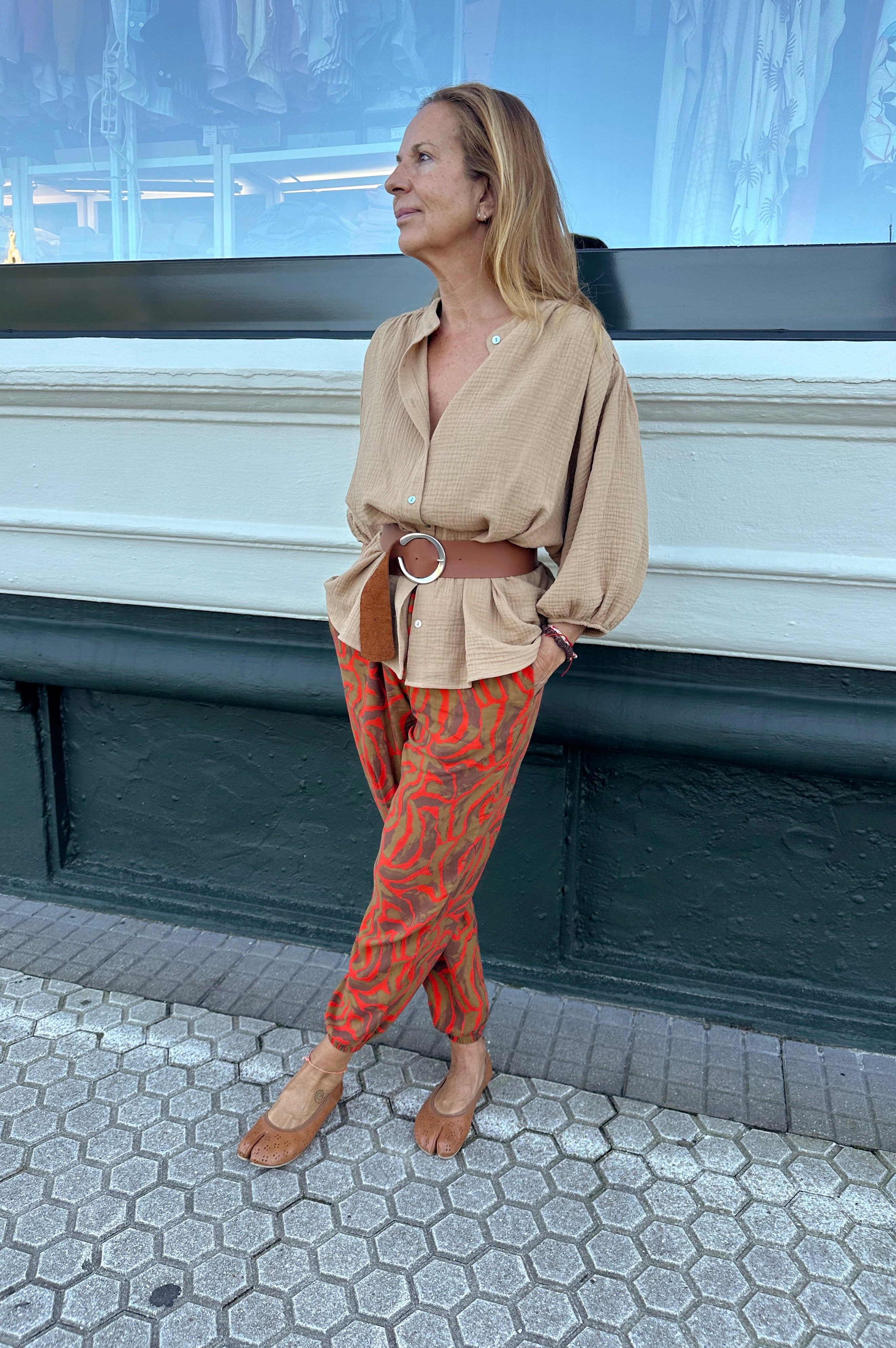 KARLA - CAMISA CAMEL ALGODÓN