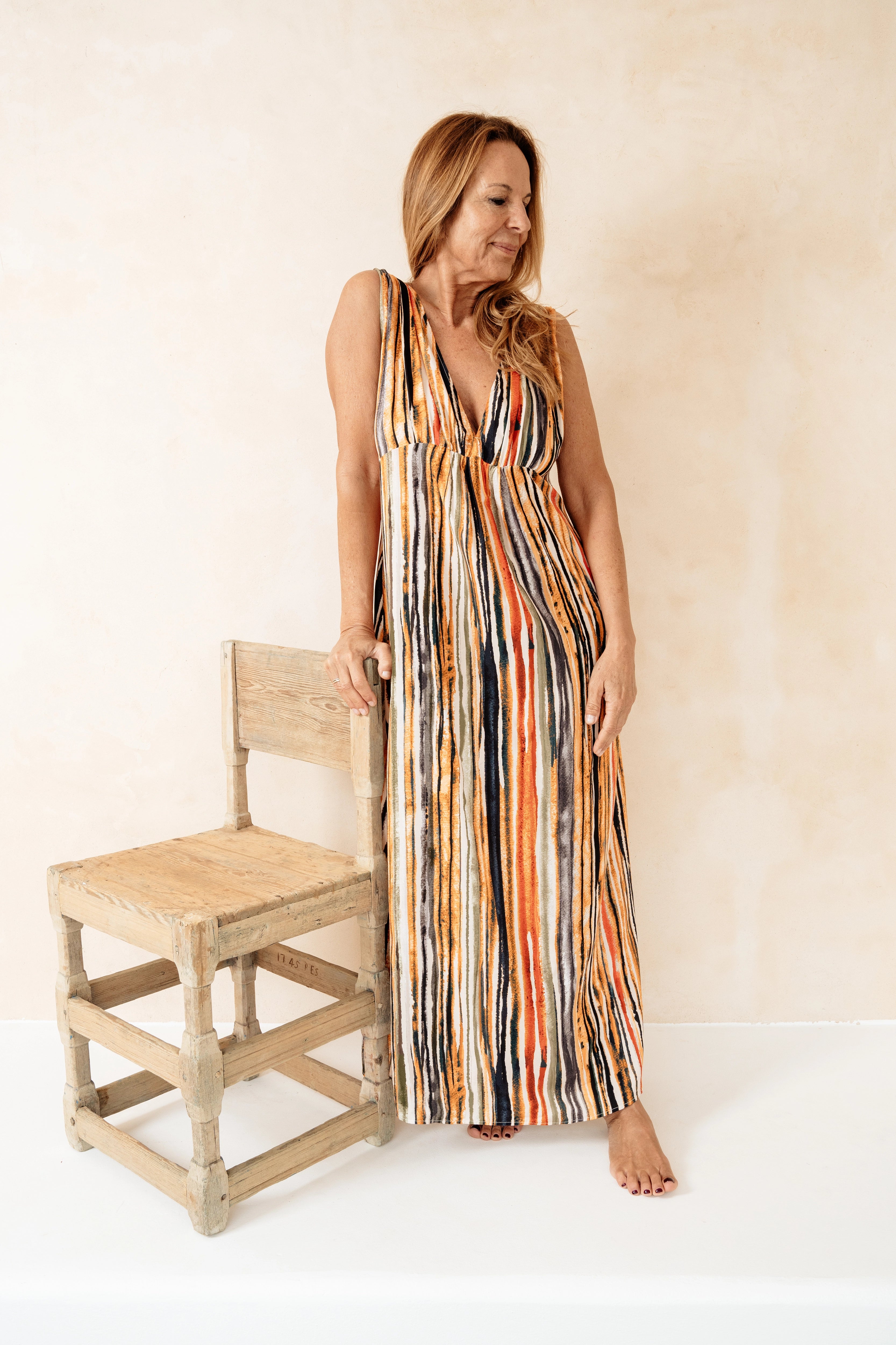 MÁXIMO - VESTIDO RAYA MULTICOLOR